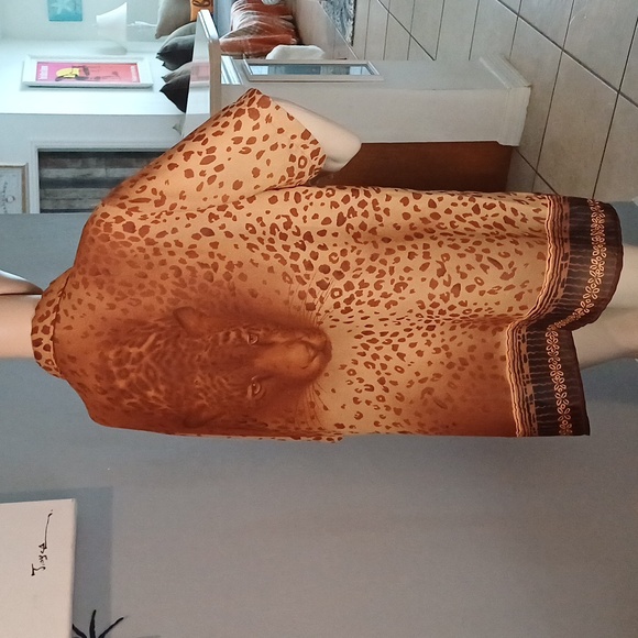 Mirror image vintage Leopard Blouse 1X - Picture 3 of 13